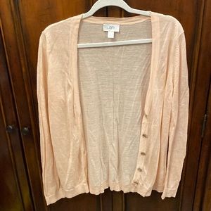 Loft peach cardigan size large